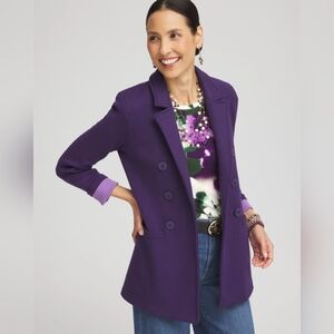 NWT Chico's Cardigan Sweater Blazer Midnight Violet